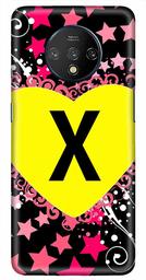 Amazon Brand - Solimo Designer Heart Pattern Alphabet-X 3D Printed Hard Back Case Mobile Cover for OnePlus 7T