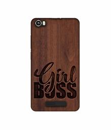 Amazon Brand - Solimo Designer Girl Boss On Wood UV Printed Soft Back Case Mobile Cover for Lava Iris X8