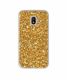 Amazon Brand - Solimo Designer Golden Sparkle UV Printed Soft Back Case Mobile Cover for Samsung Galaxy J4