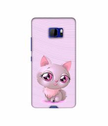 Amazon Brand - Solimo Designer Cute Pink Cat 3D Printed Hard Back Case Mobile Cover for HTC U Ultra