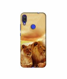 Amazon Brand - Solimo Designer Lion with Lioness 3D Printed Hard Back Case Mobile Cover for Xiaomi Redmi Note 7 Pro