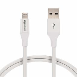 AmazonBasics Lightning to USB A Cable, Advanced Collection - MFi Certified iPhone Charger - White, 3-Foot, 2-Pack