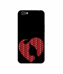 Amazon Brand - Solimo Designer Heart Shape Lady with Glitter 3D Printed Hard Back Case Mobile Cover for Oppo A71