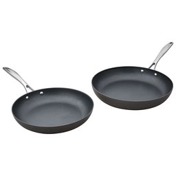 Amazon Brand – Stone & Beam Fry Pan Set, 12 Inch and 10 Inch, Hard-Anodized Non-Stick Aluminum