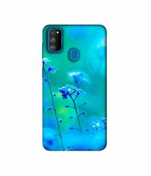 Amazon Brand - Solimo Designer Blue Flower 3D Printed Hard Back Case Mobile Cover for Samsung Galaxy M21 / M30s