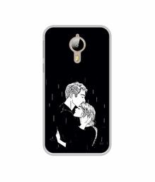 Amazon Brand - Solimo Designer Couples Standing in Rain UV Printed Soft Back Case Mobile Cover for Panasonic Eluga i3 Mega