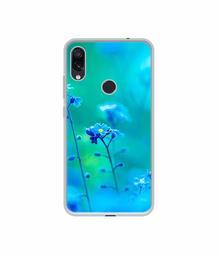 Amazon Brand - Solimo Designer Blue Flower UV Printed Soft Back Case Mobile Cover for Mi Redmi Note 7 / Note 7S / Note 7 Pro