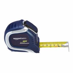 AmazonBasics Heavy Duty Tape Measure - 25-Feet (8-Meters), Inch/Metric Scale, MID Accuracy, Chrome