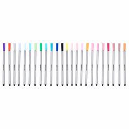 AmazonBasics Stylos-feutres fins, Couleurs assorties, 0,4 mm, Lot de 24