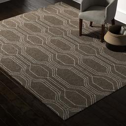 Rivet Steel Slanted Lines Wool Rug, 5' x 8',