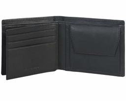 Eono by Amazon Portefeuille Classique Essentials pour Hommes avec Rabat Gauche - Porte-Monnaie avec Porte-Monnaie ID pour Hommes (Noir)