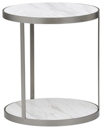 Amazon Brand – Rivet Molly Round Marble and Stainless Steel Side End Table