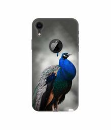 Amazon Brand - Solimo Designer Peacock 3D Printed Hard Back Case Mobile Cover for Apple iPhone XR (Logo Cut)