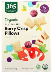 365 by Whole Foods Market, Organic Cereal, Gluten Free Berry Crisp Pillows, 10.6 Ounce