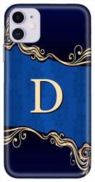 Amazon Brand - Solimo Designer Blue Pattern Alphabet-D 3D Printed Hard Back Case Mobile Cover for Apple iPhone 11