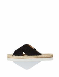 find. Women's Crossover Flat Espadrille, Black, 6 UK