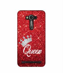 Amazon Brand - Solimo Designer Queen On Red Glitter 3D Printed Hard Back Case Mobile Cover for Asus Zenfone 2 Laser ZE550 KL