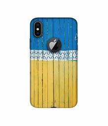 Amazon Brand - Solimo Designer Wooden Pattern 3D Printed Hard Back Case Mobile Cover for Apple iPhone X (Logo Cut)