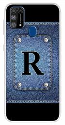 Amazon Brand - Solimo Designer Multicolor Button Jeans Alphabet-R Printed Soft Back Case Mobile Cover for Samsung Galaxy M31