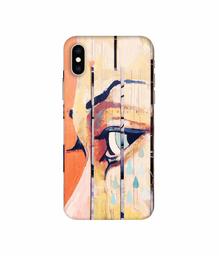 Amazon Brand - Solimo Designer Potrat On Wood 3D Printed Hard Back Case Mobile Cover for Apple iPhone Xs Max