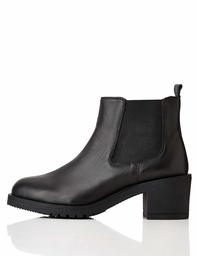 Amazon Brand - find. Leather Chunky Chelsea Boots, Black), US 8.5