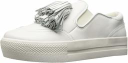 The Fix Women's Jasper Slip-on Tassel Fringe Fashion Sneaker, White, 7.5 B US