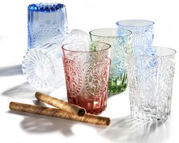 Pinzon Fleur-De-Lis Tumblers, Set of 8