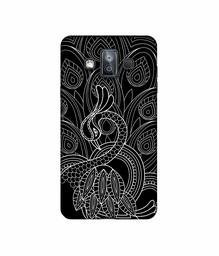 Amazon Brand - Solimo Designer Peacock Feather Pattern 3D Printed Hard Back Case Mobile Cover for Samsung Galaxy J7 Duo