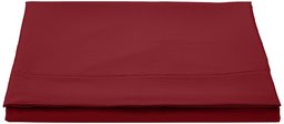 AmazonBasics Microfiber Flat Sheet, Double - Burgundy