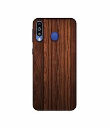 Amazon Brand - Solimo Designer Wooden Texture 3D Printed Hard Back Case Mobile Cover for Samsung Galaxy M21