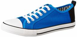 Amazon Brand - Symbol Men's Electric Blue Canvas Sneakers-9 UK (AZ-SH-03)