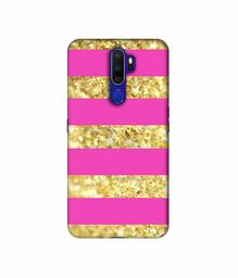 Amazon Brand - Solimo Designer Golden Stripes 3D Printed Hard Back Case Mobile Cover for Oppo A9 (2020)