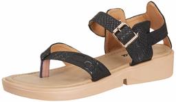 Flavia Women's Black Fashion Sandals-5 UK (37 EU) (6 US) (FL135/BLK)