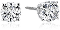 IGI-Certified 18k White Gold Round-Cut Diamond Stud Earrings (1 1/2 cttw, H-I Color, SI1-SI2 Clarity)