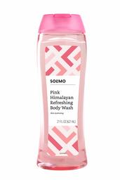 Amazon Brand - Solimo Body Wash, Pink Himalayan Salt and Water Lily Scent, 21 Fluid Ounce