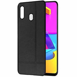 Amazon Brand - Solimo Leather Mobile Cover for (Soft & Flexible Back case), for Samsung Galaxy M10s (Black)