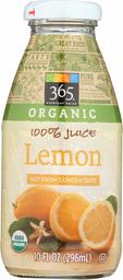 365 Everyday Value, Organic 100% Juice Not From Concentrate, Lemon, 10 fl oz