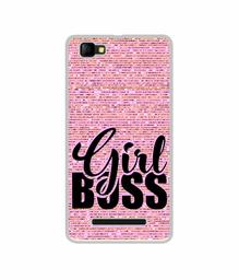 Amazon Brand - Solimo Designer Girl Boss On Pink Sparkle UV Printed Soft Back Case Mobile Cover for Lyf C459