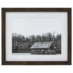 Amazon Brand – Stone & Beam Framed Rustic Black and White Cabin Photo Print Wall Art Decor - 18 x 22 Inch, Brown