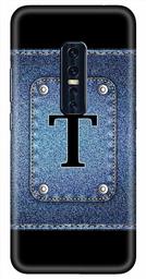 Amazon Brand - Solimo Designer Button Jeans Alphabet-T 3D Printed Hard Back Case Mobile Cover for Vivo V17 Pro