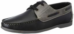 Amazon Brand - Symbol Men's Black/M.Grey Boat Shoes-7 UK (41 EU) (8 US) (AZ-SY-442)