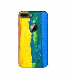 Amazon Brand - Solimo Designer Multicolor Line Color On Canvas 3D Printed Hard Back Case Mobile Cover for Apple iPhone 8 Plus (with Logo Cut)