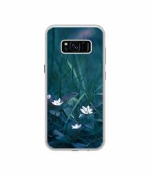 Amazon Brand - Solimo Designer White Flower UV Printed Soft Back Case Mobile Cover for Samsung Galaxy S8