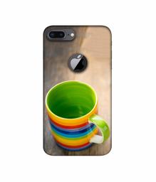 Amazon Brand - Solimo Designer Multicolor Cup 3D Printed Hard Back Case Mobile Cover for Apple iPhone 8 Plus (with Logo Cut)