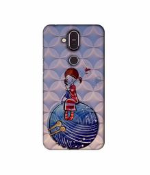 Amazon Brand - Solimo Designer Lady Vector Patternn 3D Printed Hard Back Case Mobile Cover for Nokia 8.1