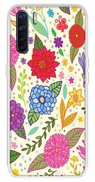 Amazon Brand - Solimo Designer Multicolor Floral Art Design Printed Soft Back Case Mobile Cover for Oppo F15