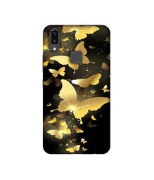 Amazon Brand - Solimo Designer Golden Butterfly Pattern 3D Printed Hard Back Case Mobile Cover for Vivo V9 / V9 Pro