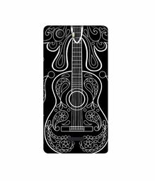 Amazon Brand - Solimo Designer White Gitar On Black 3D Printed Hard Back Case Mobile Cover for Micromax Canvas Nitro 2 E311