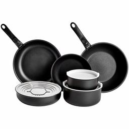 Amazonbasics 11 Piece Cookware Set with Lids, and 2 Removable Handles