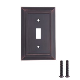 AmazonBasics Single Toggle Wall Plate, Oil Rubbed Bronze, 3-Pack